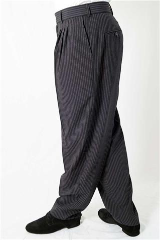 Pantalone Gessato Classico Nero