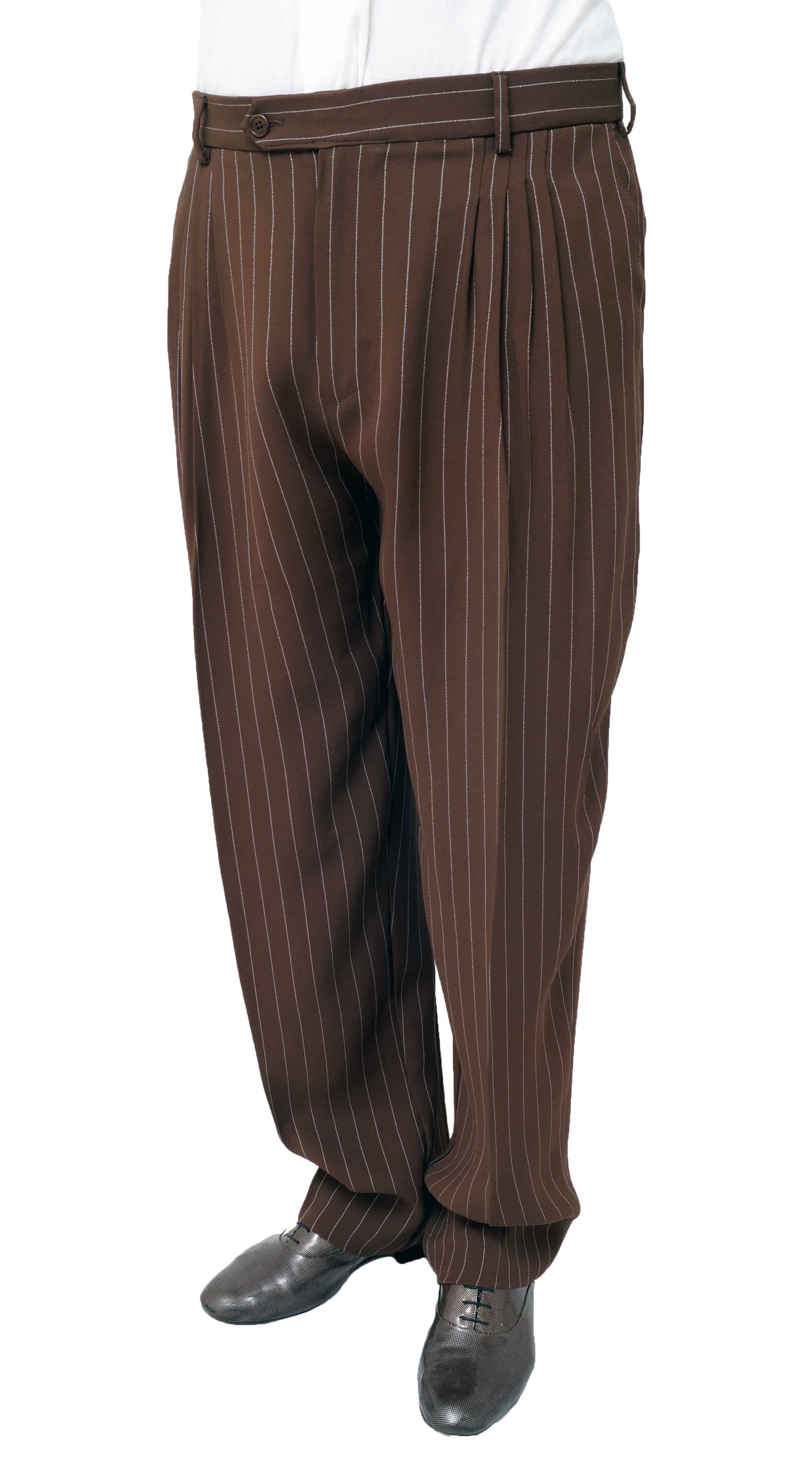 Pantalone Gessato Marrone Rigo Bianco - Tango Details abbigliamento uomo- donna tango argentino